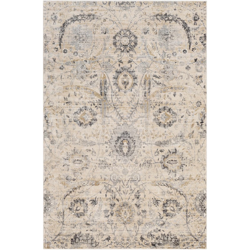 Hauteloom Erbacon Living Room, Bedroom Area Rug - Beige, Black, Charcoal - 2' x 2'11" - 8'10" x 12' - Beige, Black, Charcoal / Sunnyside