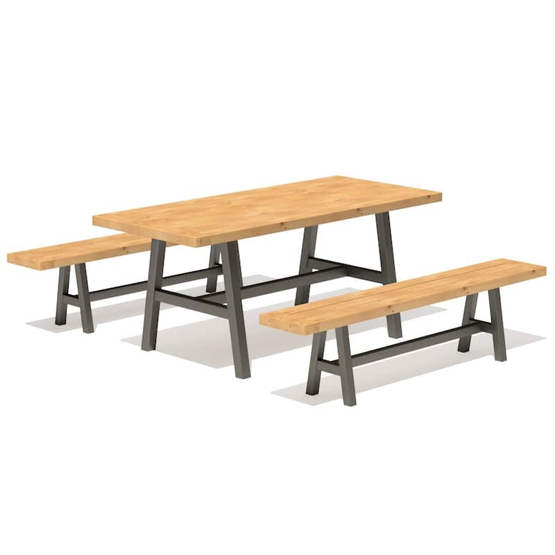 EROMMY Patio Dining Set, Premium Outdoor Rectangle Furniture for Backyard, Porch, Lawn and Garden