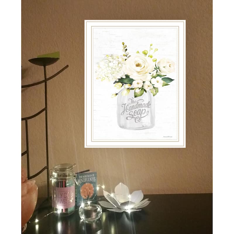 TrendyDecor4U Contemporary "Bathroom Flower Ja" Framed Print Wall Art