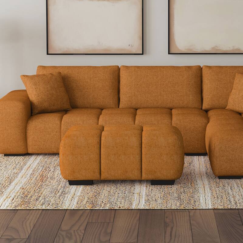 Rectangular Upholstered Tufted Ottoman