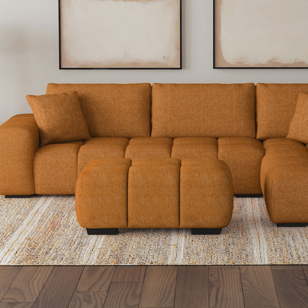 Rectangular Upholstered Tufted Ottoman