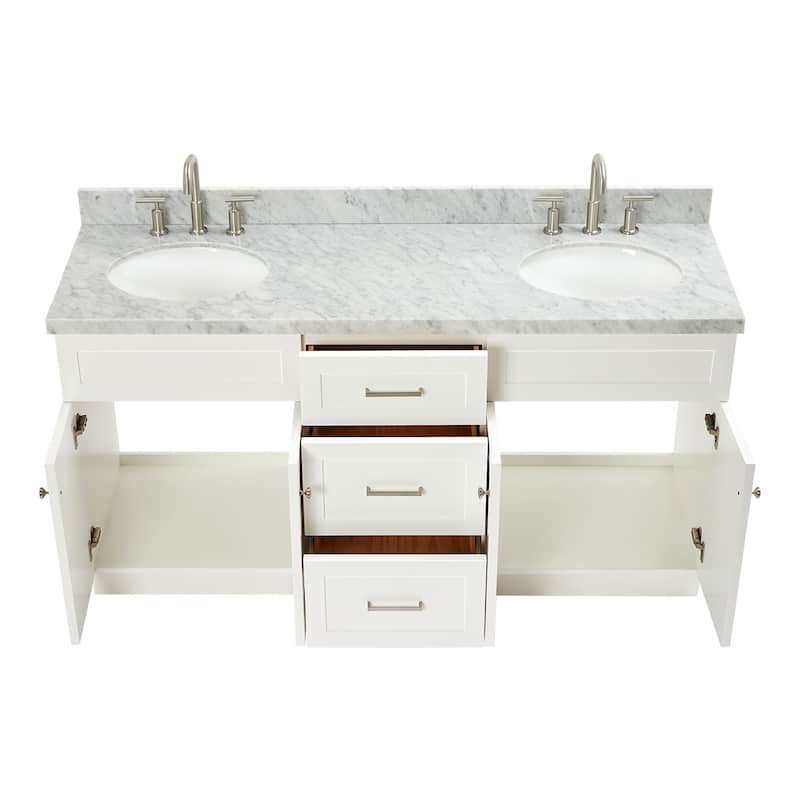 Ariel F067DCWOVO Hamlet 67" Free Standing Double Basin Vanity Set with