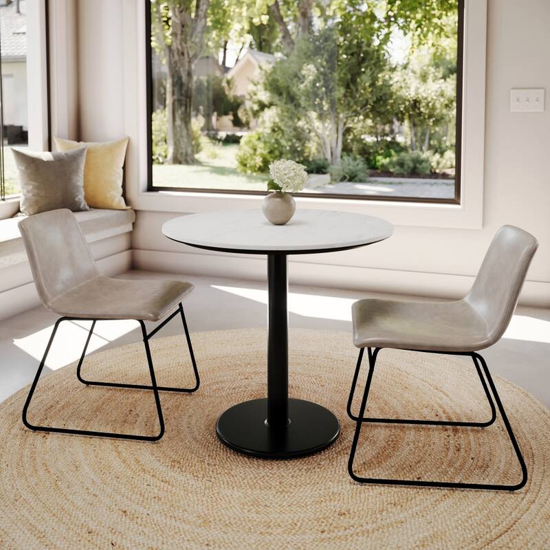 Commercial HPL Tabletop with Table Height Round Base