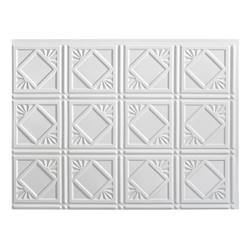FASÄDE Traditional Style 4 Decorative Vinyl Backsplash Panel - 5 Pack - Gloss White