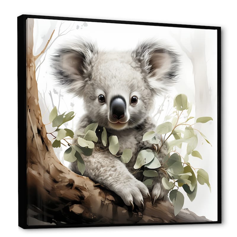Designart "Cute Koala In Australia IV" Koala Green Wall Decor - Modern ...