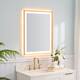 Wall Mounted Back Light Bathroom Framed LED Mirror Anti- Fog With Dimmable Light Touch Sensor And Memory Function