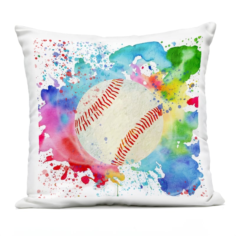 Stupell Soccer Sport Splash Printed Outdoor Throw Pillow Design by Kim Allen - Accent - Polyester - Blue - Single