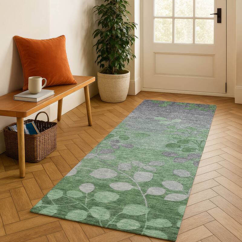 Premium Washable Super Soft Mayfield Rug - Green - 2'3" x 7'6"