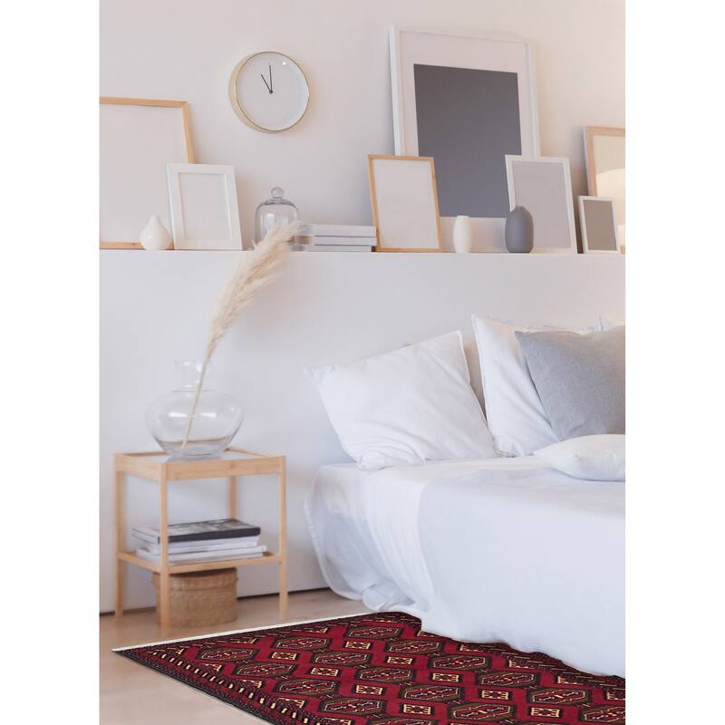 ECARPETGALLERY Hand-knotted Baluch Red Wool Rug - 3'1 x 5'7