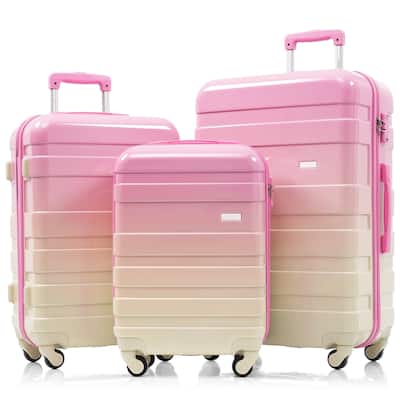 New Model Hardshell ABS Expandable Waterproof Travel Luggage Sets, Lightweight Durable Suitcases Set w/Tsa Lock & Wheels, 3PC