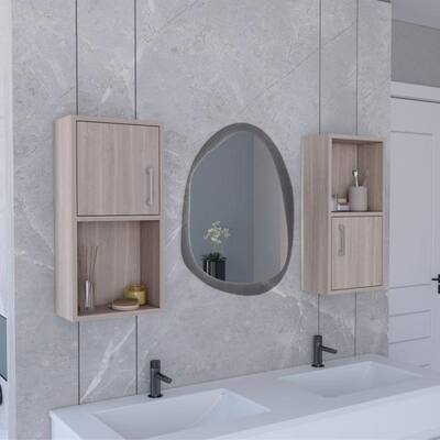 Oba 2Pc WallMounted Bathroom Medicine Cabinet Enginereed wood - N/A