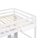 preview thumbnail 14 of 12, Twin/Full Size Loft Bed with Multi-storage Desk, LED light and Bedside Tray, Charging Station, White