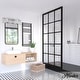 preview thumbnail 2 of 10, Hunter Astwood Bathroom Vanity Light, Clear Cylinder Glass, Damp Rated, Caged - Contemporary, Transitional, Art-Deco