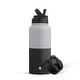 preview thumbnail 32 of 53, JoyJolt Vacuum Insulated Stainless Steel Water Bottle with Flip Lid & Sport Straw Lid - 32 oz Grey/Black