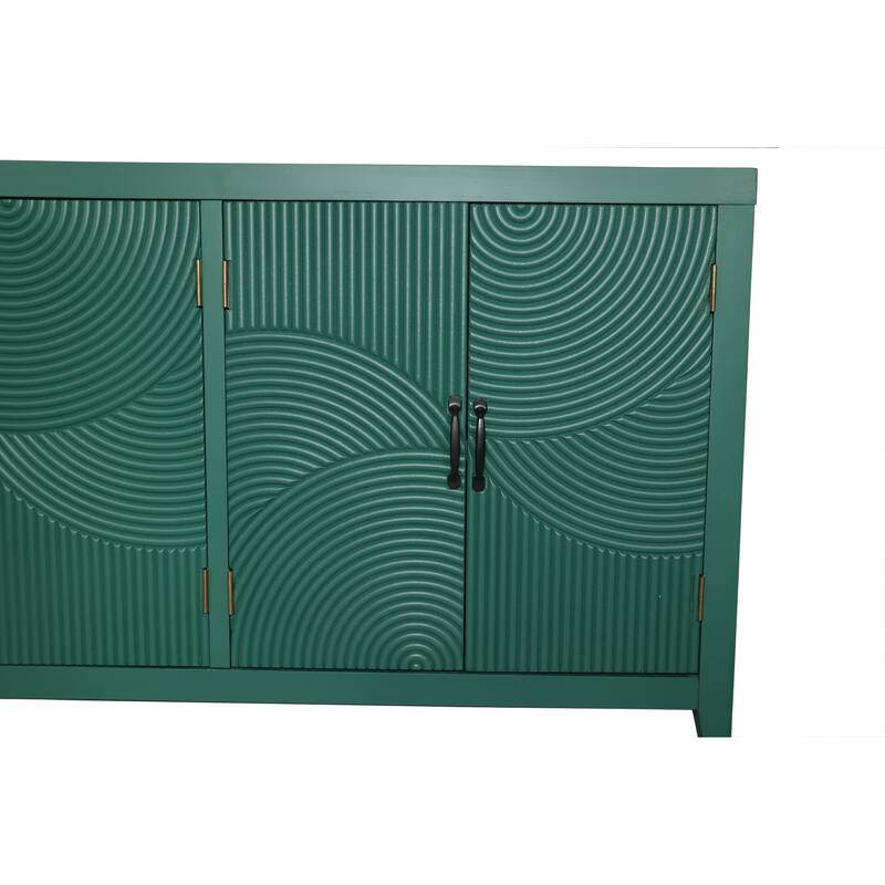 GDF Studio - Montclair 59" Green 4-Door Accent Sideboard with Carved Detailing