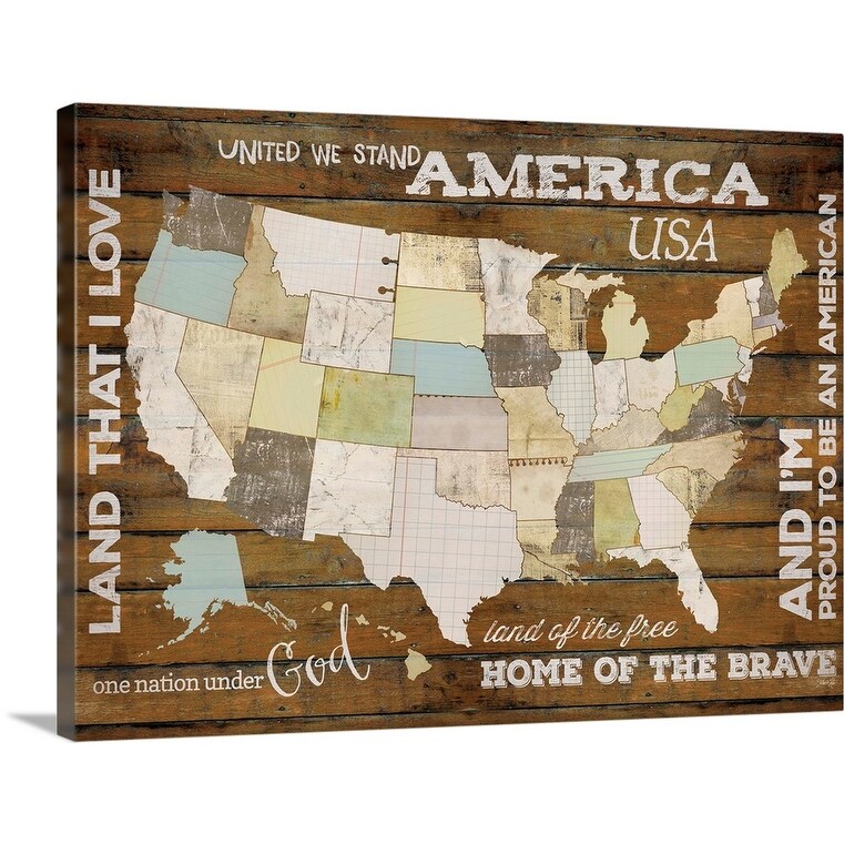 Shop Land That I Love Usa Map Canvas Wall Art Overstock 25496718