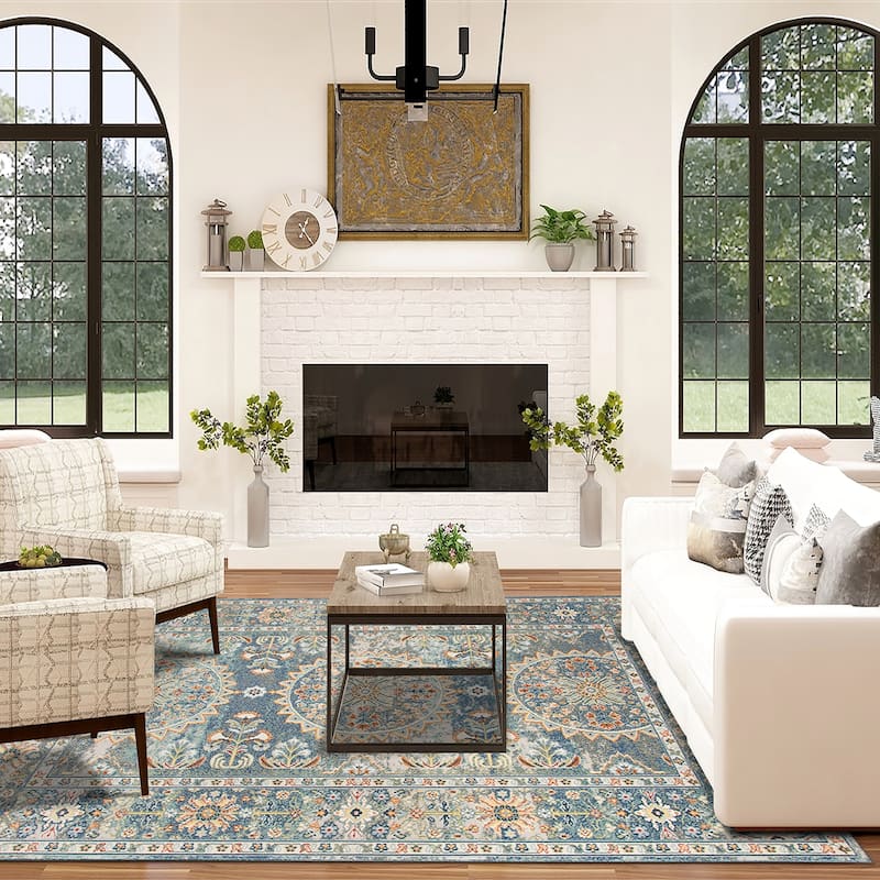 Boho Marcus Indoor/Outdoor Area Rug - 5'1"x7'6" - Blue