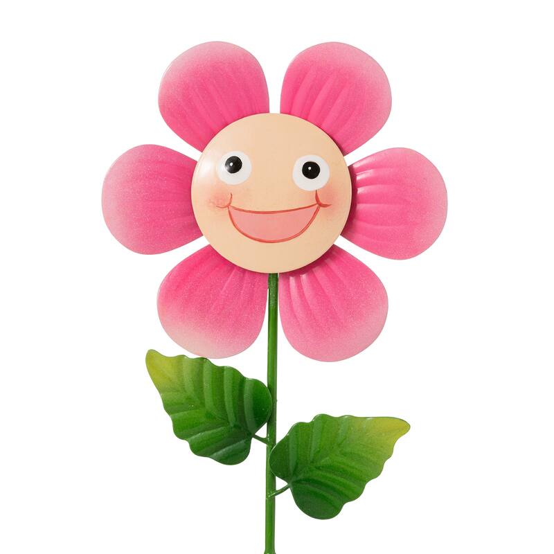 Glitzhome Set of 3 Metal Dimensional Flowers Yardstake Hydrangea Pick Wall Decor