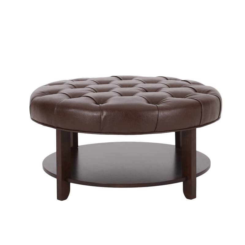 Round Upholstered Ottoman - Classic Shape for Versatile Home Use