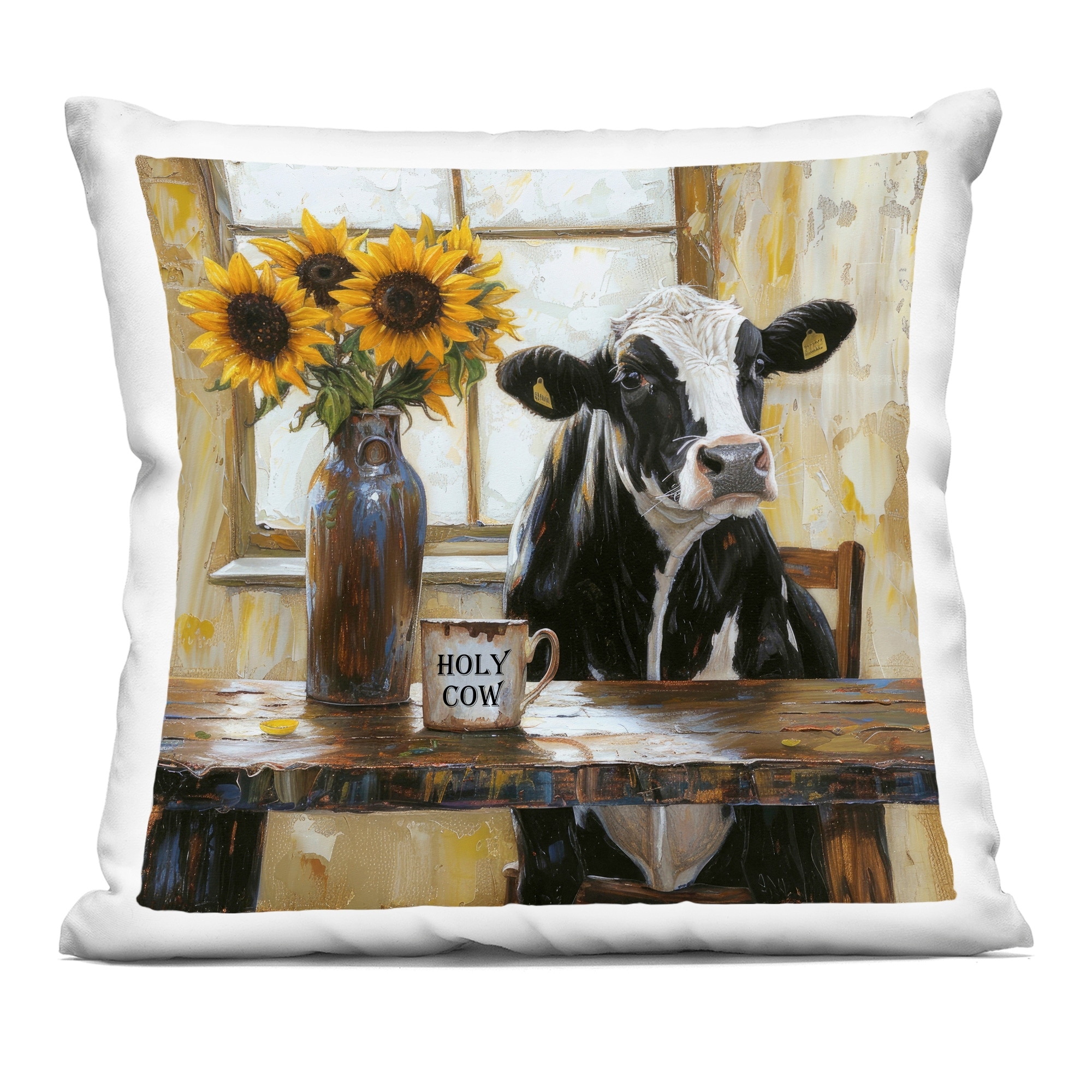 Stupell Holy Cow Rustic Farm Table Decorative Printed Throw Pillow Design by Tina LeCour