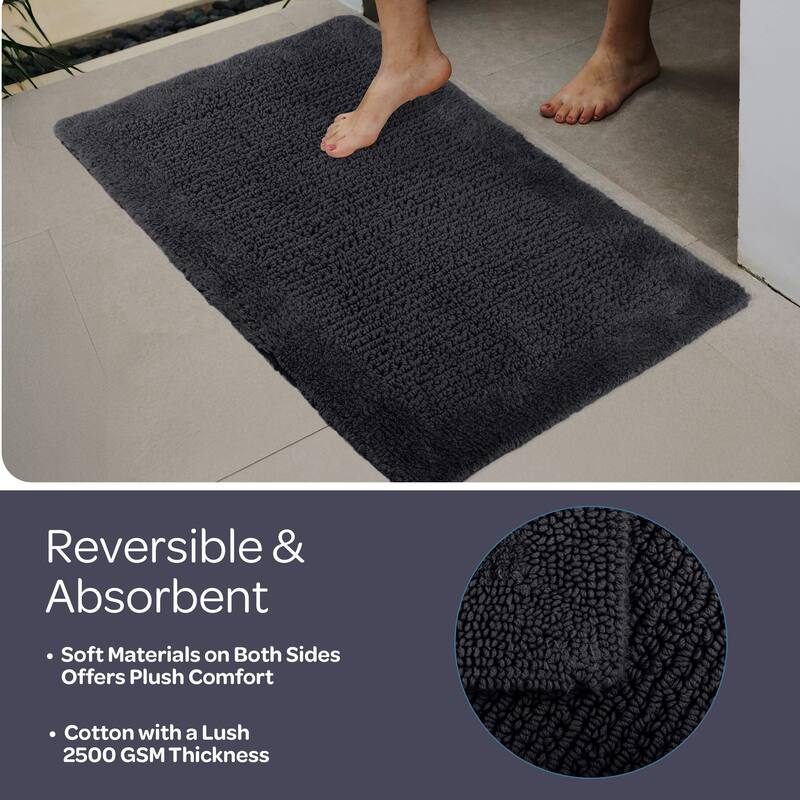Lavish Home 2-Piece 2500GSM Cotton Bath Mat Set