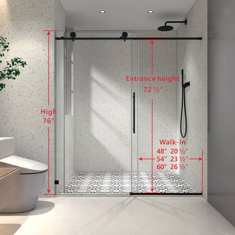 Frameless one fixed and one shifted Shower Door
