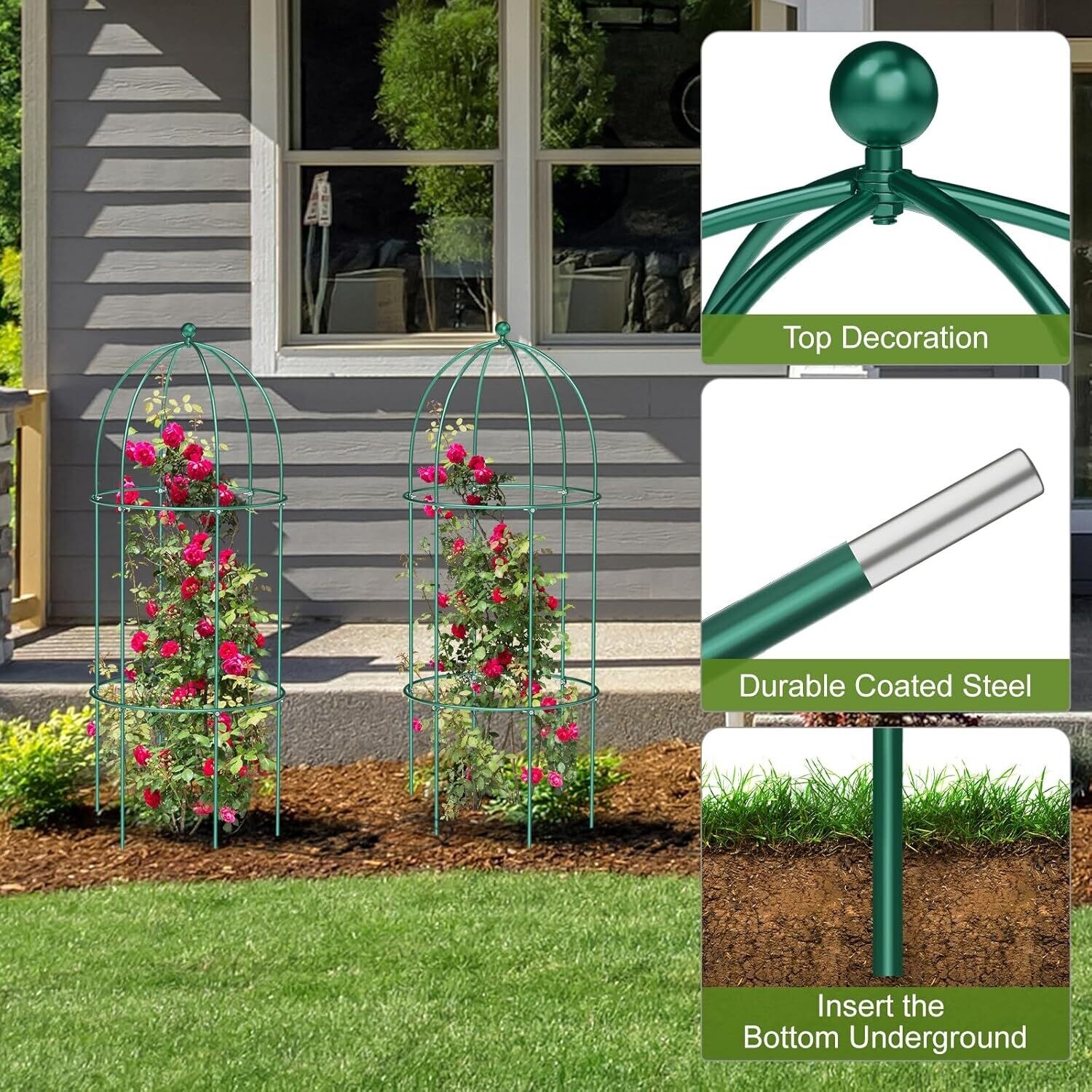 3 Pack Metal Plant Cage Support - Bed Bath & Beyond - 42835273