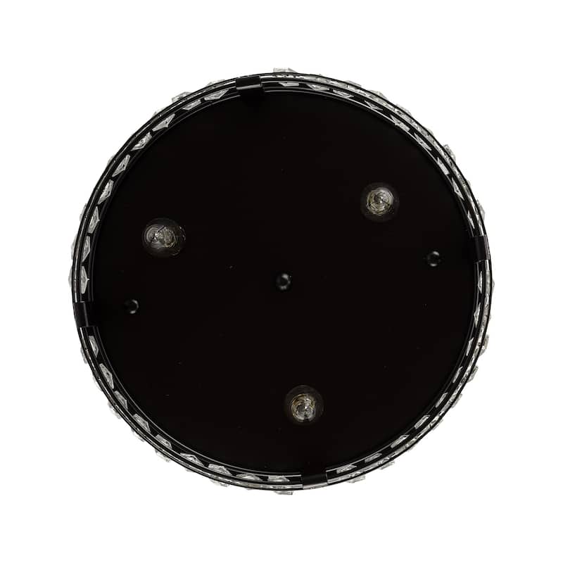 13.3" Modern Black 3-Light Crystal Hallway Flush Mount Chandelier