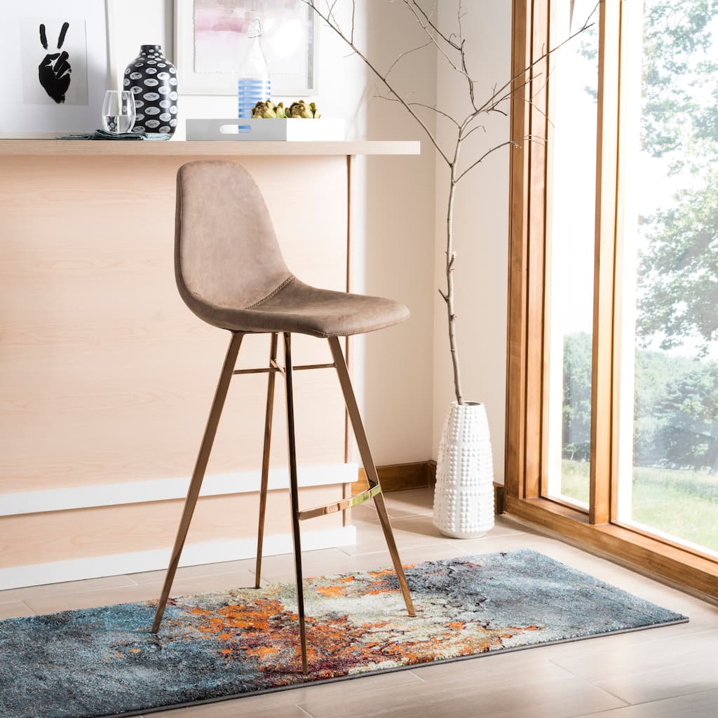 SAFAVIEH Utako -29 Inch Brown/ Copper Bar Stool - 18.5" x 20" x 43" - 19Wx19Dx43H