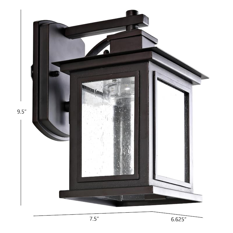 SAFAVIEH Gorgen Outdoor Wall Lantern - 6.6"x7.5"x9.5" - 7"W x 8"D x 10"H