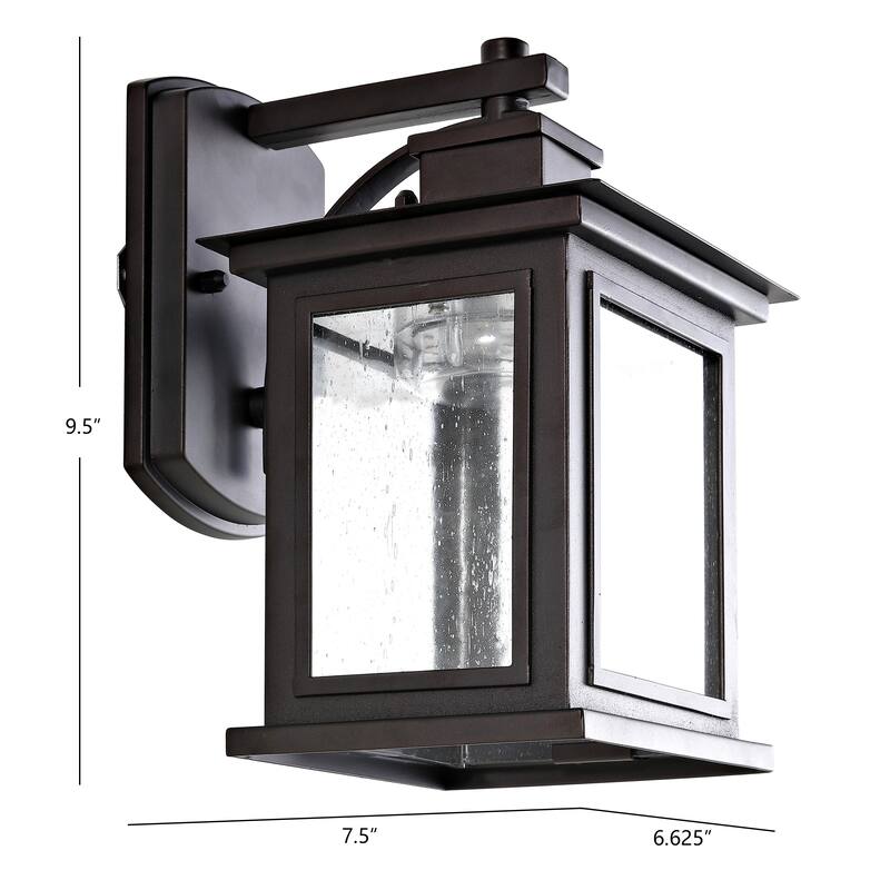 SAFAVIEH Hjalmdis Outdoor Wall Lantern - 6.6"x7.5"x9.5" - 7Wx8Dx10H