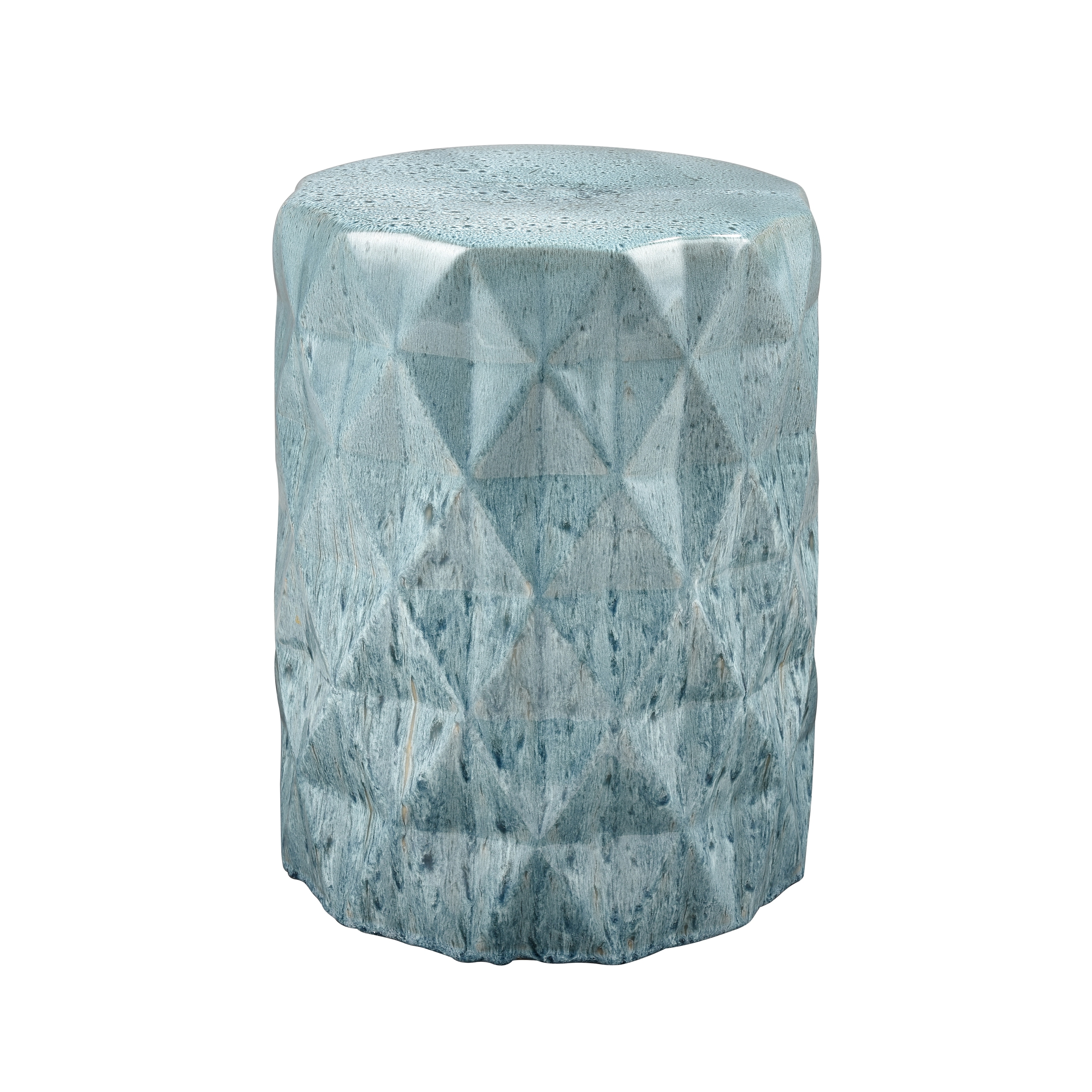 Elk Home Olmedo Seaglass Glazed Earthenware 13 Inch Wide Stool