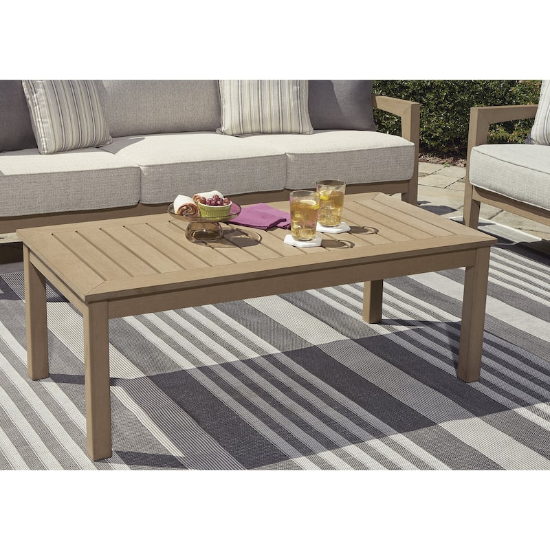 Signature Design by Ashley Hallow Creek Driftwood Outdoor Coffee Table - 48.75" W x 24.13" D x 18.13" H