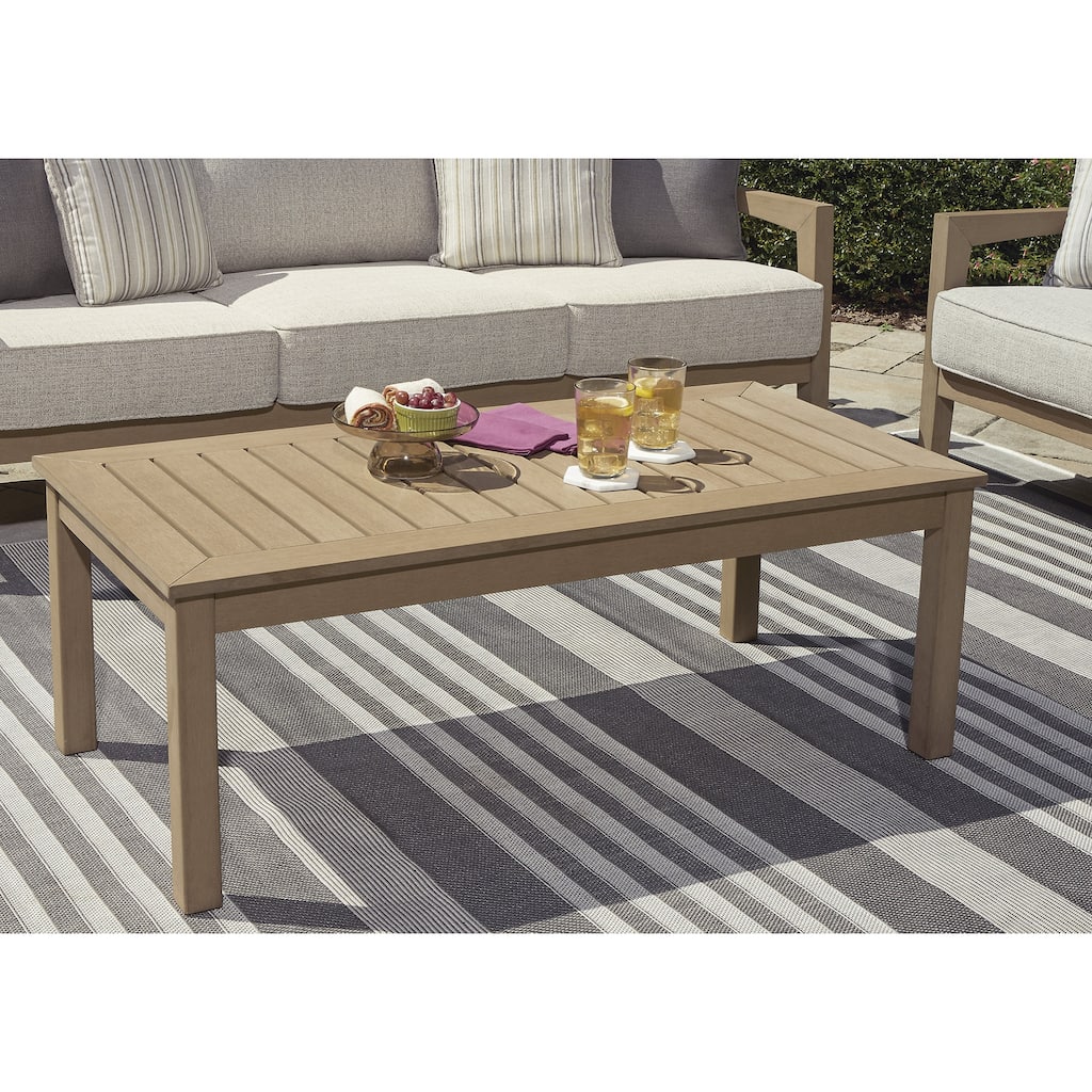 Signature Design by Ashley Hallow Creek Driftwood Outdoor Coffee Table - 48.75" W x 24.13" D x 18.13" H