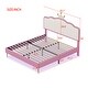preview thumbnail 7 of 5, Full size Upholstered Princess Bed With Crown Headboard, Light Strips