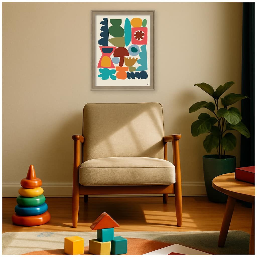 Kate and Laurel Garden Songs Pt 1 by Kelly Knaga Framed Mounted Canvas Wall Art Print