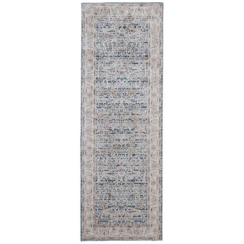 HomeRoots Ikat Bohemian Runner Area Rug - 87.00 in. x 30.00 in. x 0.43 in.
