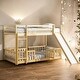 preview thumbnail 18 of 24, Twin over Twin Floor Bunk Bed with Slide and Ladder