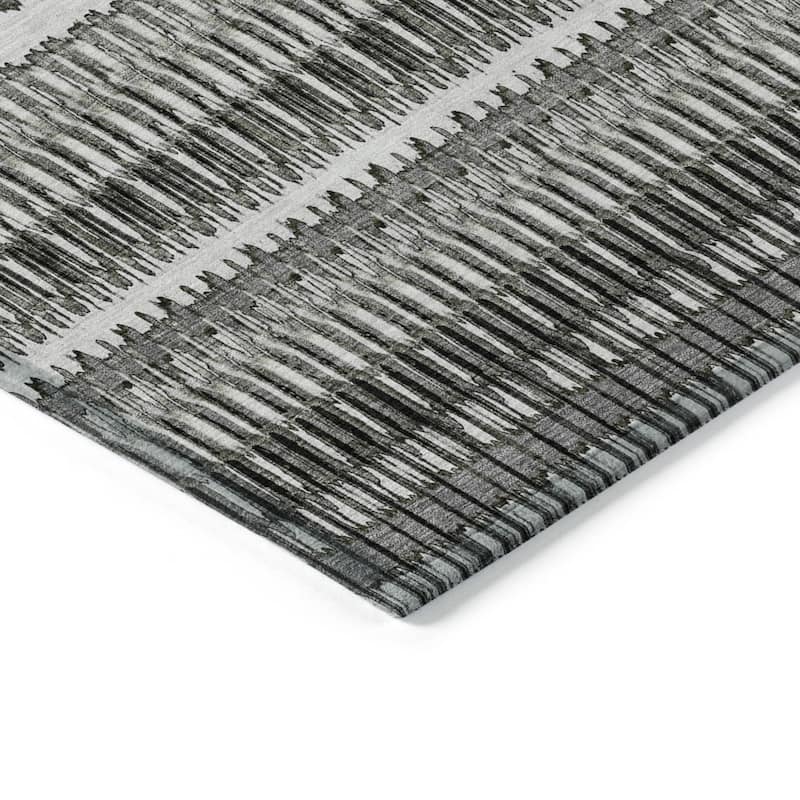 HomeRoots Striped Transitional Rectangle Outdoor Rug
