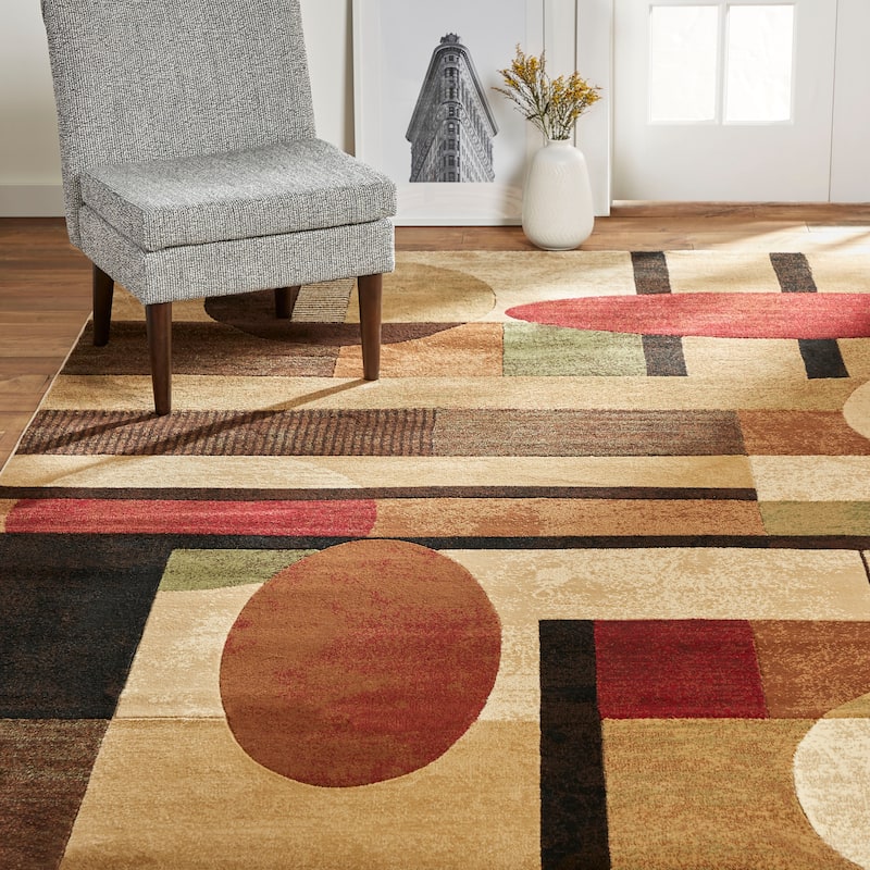 Home Dynamix Tribeca Jasmine Contemporary Geometric Area Rug - 7' 10" x 10' 6" - Green/Beige - Rectangle