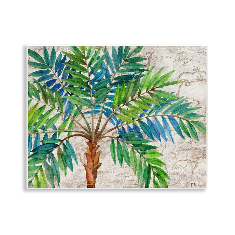 Stupell Aqueous Palm Tree Wall Plaque Art Design By Paul Brent - 14 x 11
