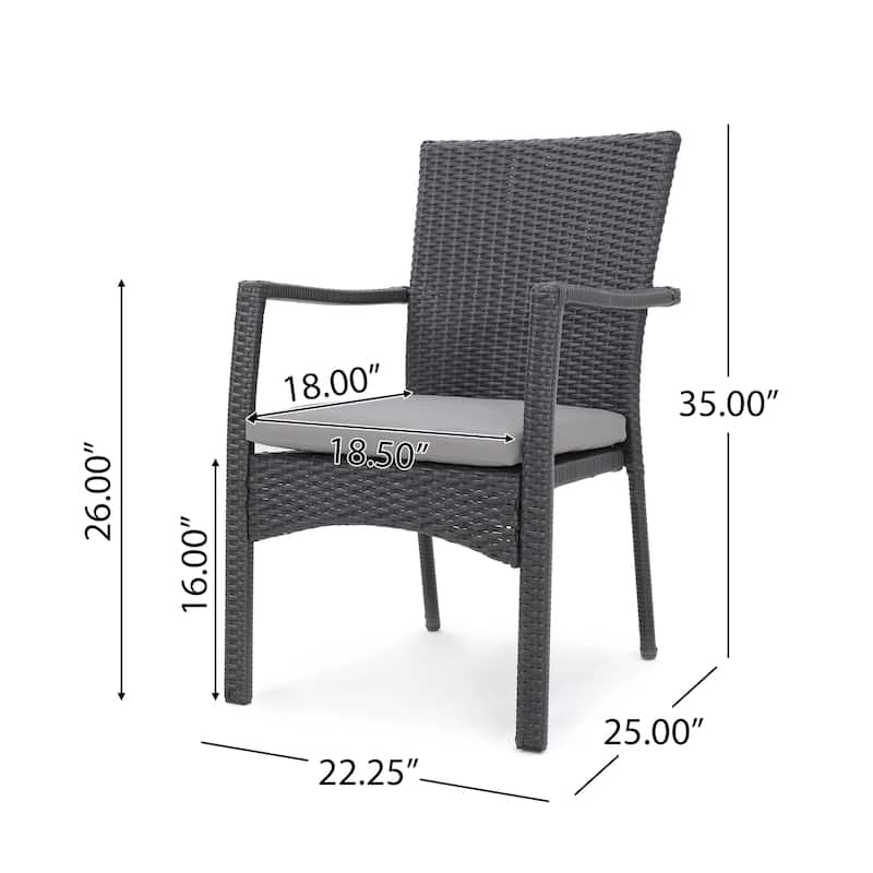 Tritan Outdoor 6-piece Rectangle Aluminum Wicker Dining Set with Cushions by Christopher Knight Home