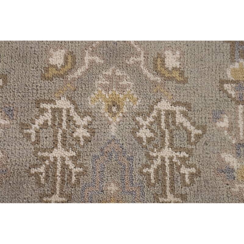 Earth Tone Grey Oushak Oriental Runner Rug Handmade Wool Carpet - 2'7"x 7'10"