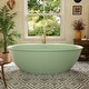 preview thumbnail 6 of 31, Luxury Flatbottom Solid Surface Freestanding Soaking Bathtub with Discreet Towel Slot and Drain Assembly