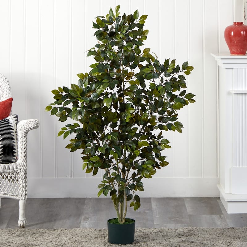Artificial Silk Tree 4ft - Indoor Outdoor Decorative Tree with Realistic Foliage - 4ft.