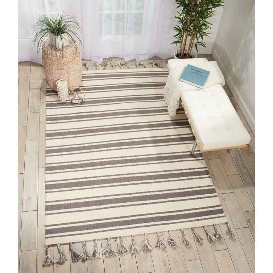 Nourison Solano Striped Dhurri Reversible Area Rug