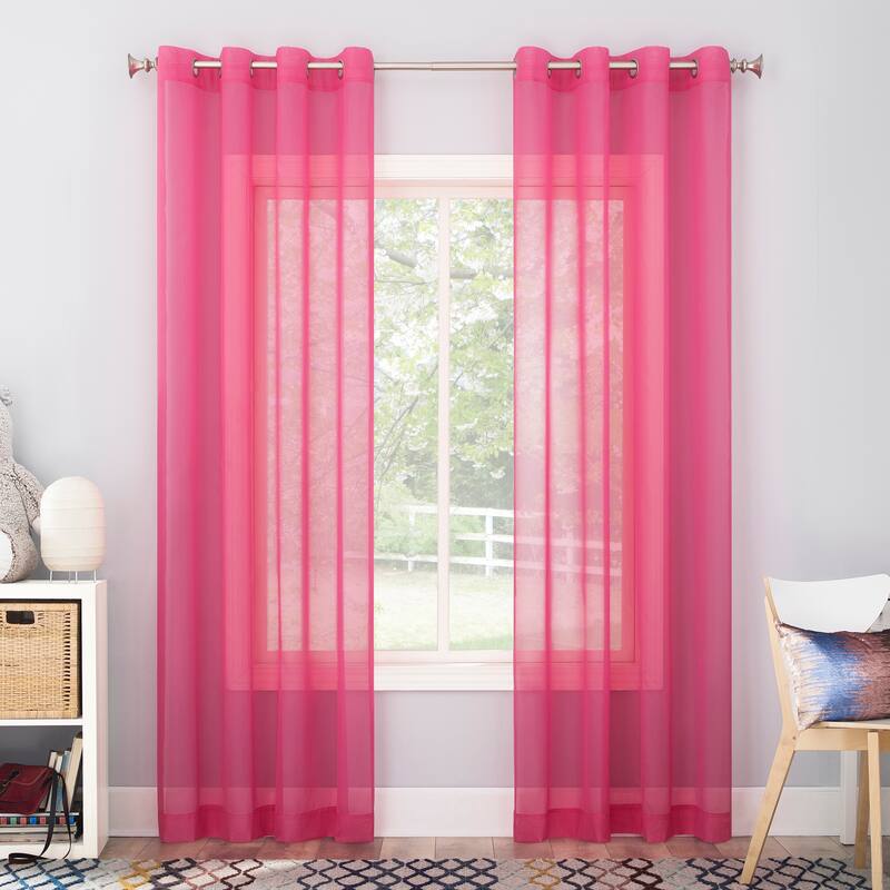 No. 918 Calypso Voile Sheer Grommet Curtain Panel, Single Panel