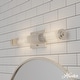 preview thumbnail 1 of 9, Hunter Holly Grove Bathroom Vanity Wall Light, Art or Shelf Light - Contemporary - Damp Rated! 24" - Brushed Nickel - Clear Glass