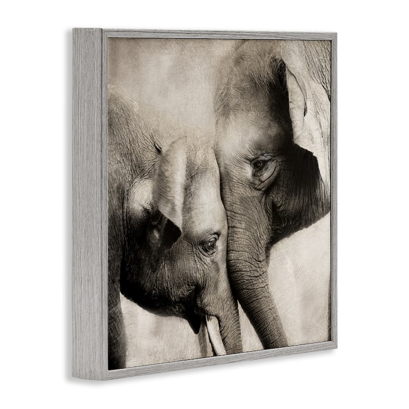 Stupell Elephant & Baby Hug Framed Giclee Art Design By CAD Designs