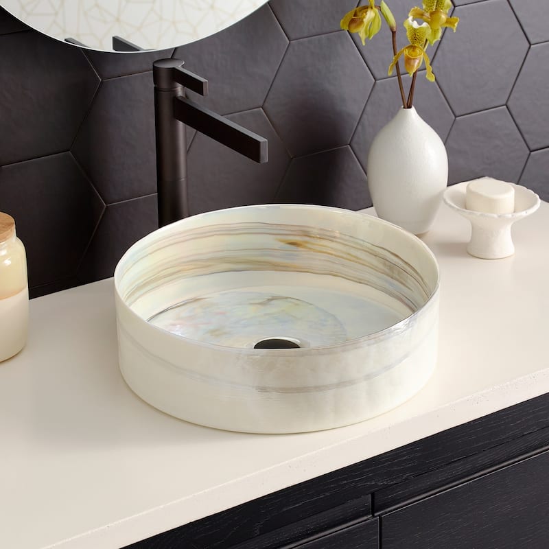 Positano Handmade Murano Glass Bathroom Sink - 16x16x4.5